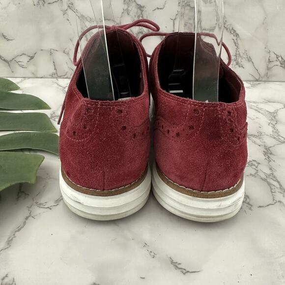 Cole Haan Grand OS Womens Oxford Sneakers Size 9.5 Dark Pink Suede Lace Up - Picture 5 of 9